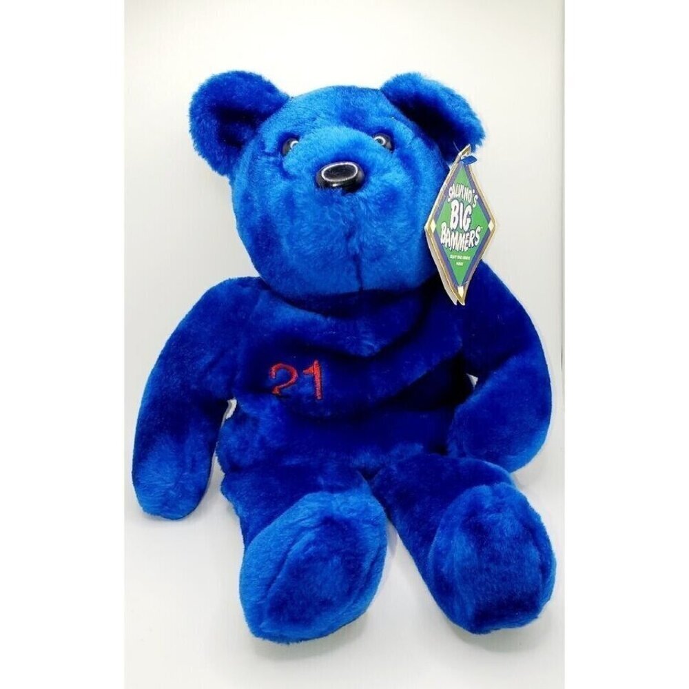 VTG Salvino's Big Bammers Sammy Sosa Teddy Bear #21 Blue Plush Stuffed Animal